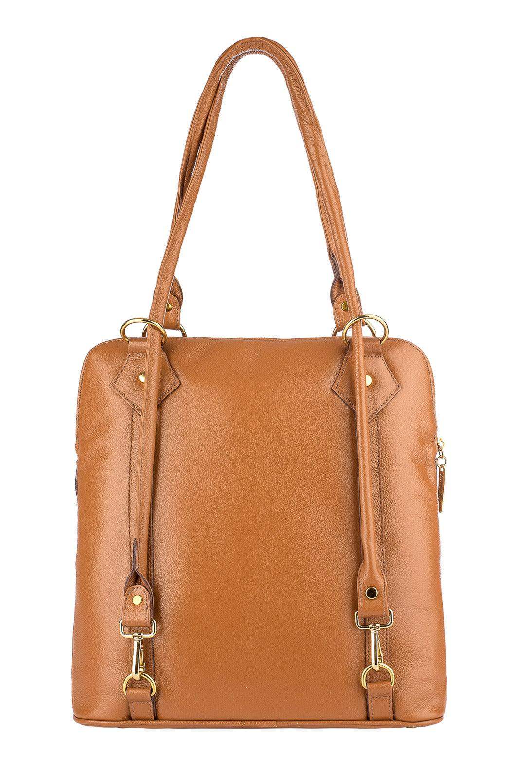 Bolsa mochila de couro liso Lívia - Enluaze