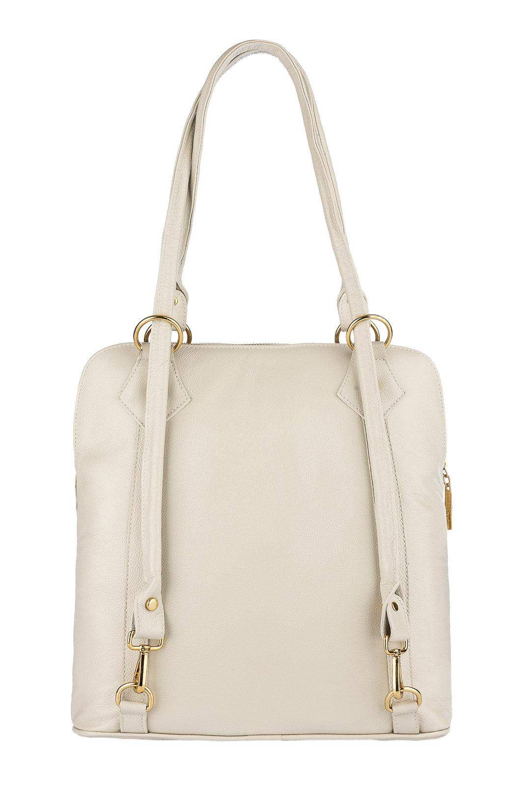 Bolsa mochila de couro liso Lívia - Enluaze