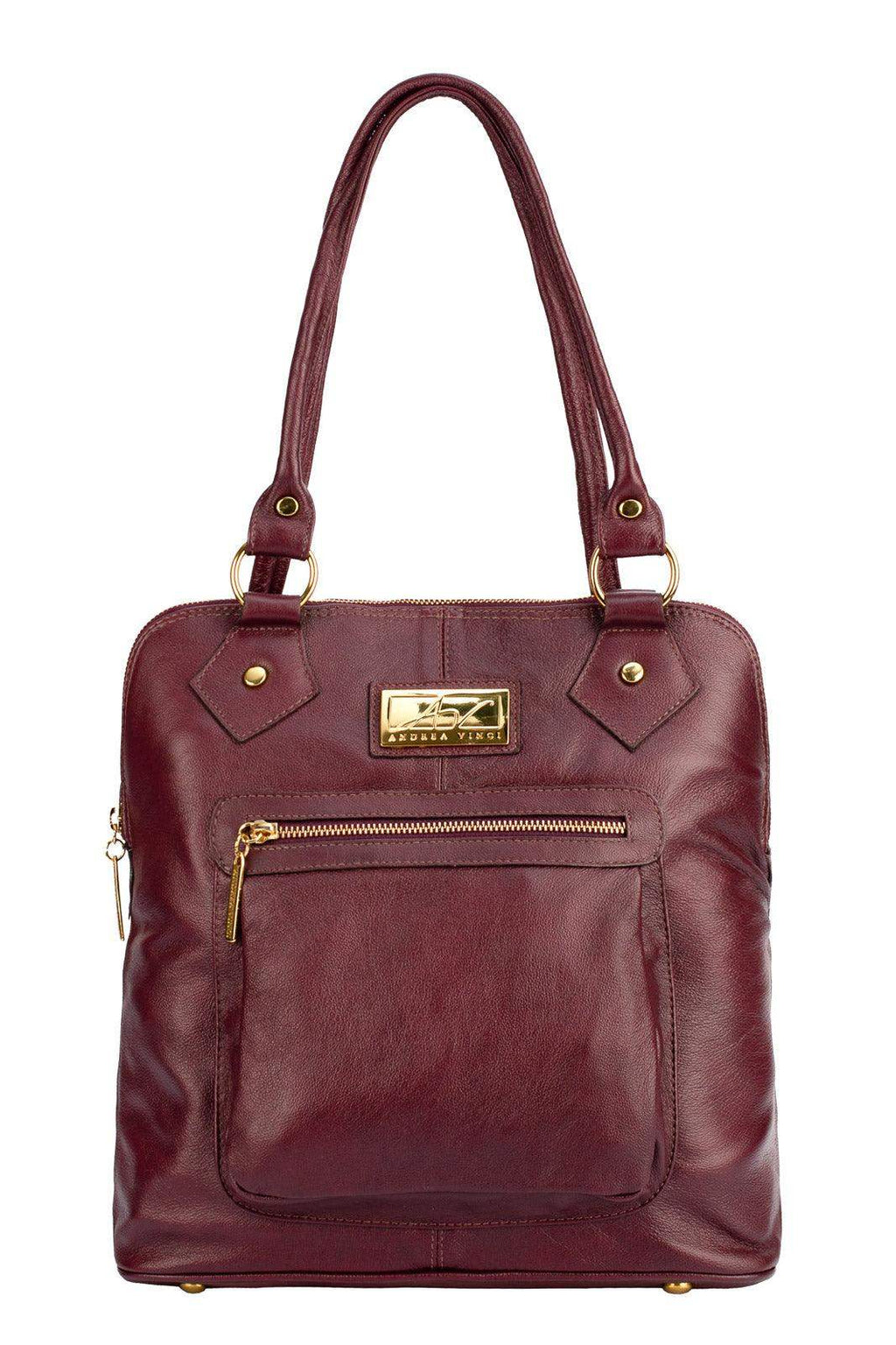 Bolsa mochila de couro liso Lívia - Enluaze