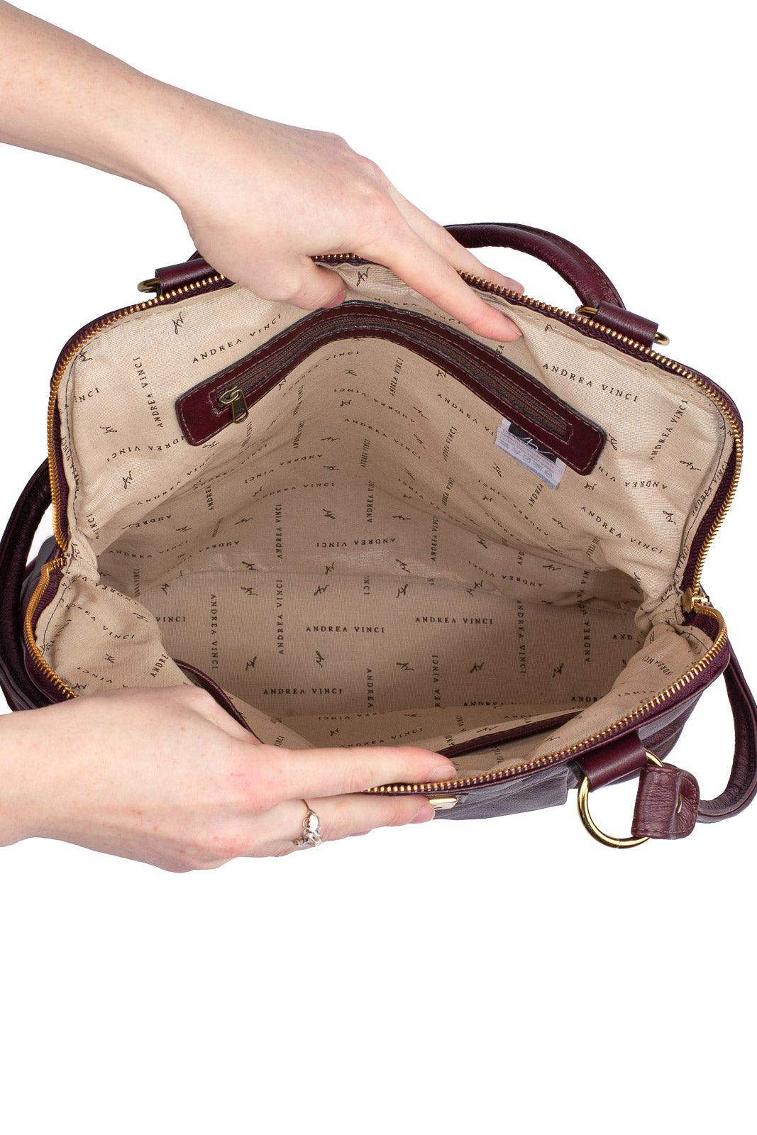 Bolsa mochila de couro liso Lívia - Enluaze