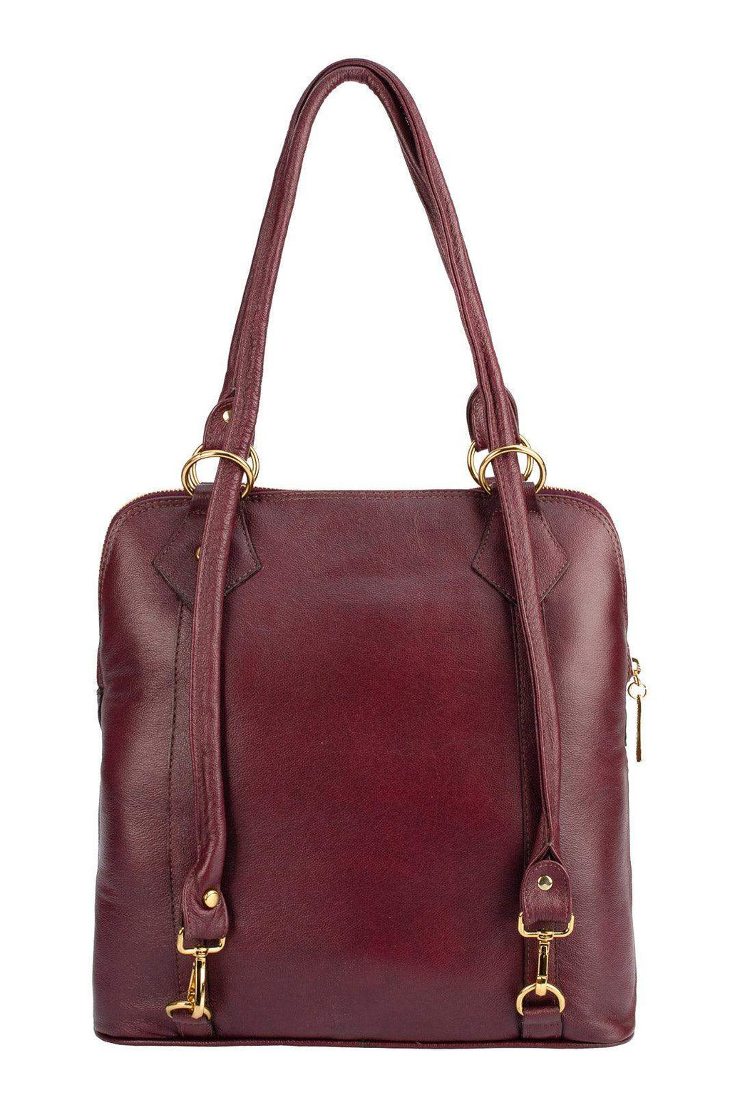 Bolsa mochila de couro liso Lívia - Enluaze