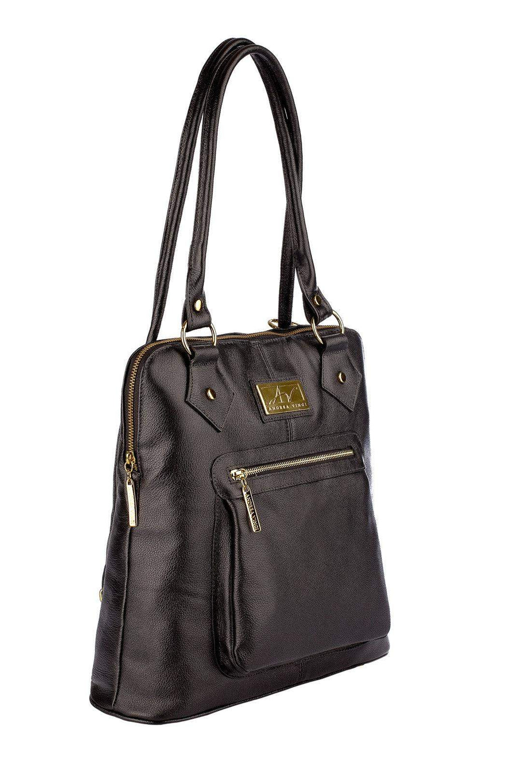 Bolsa mochila de couro liso Lívia - Enluaze