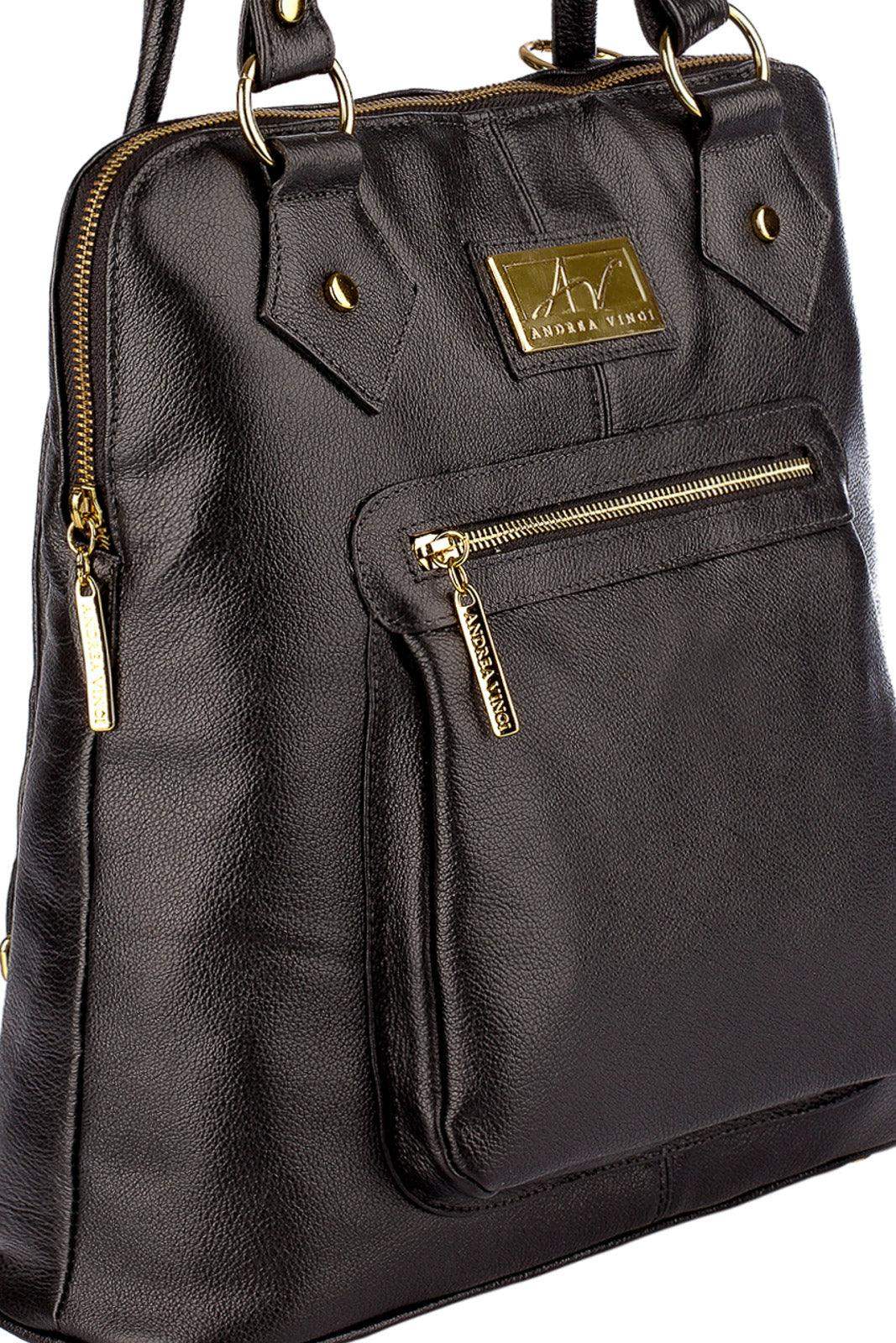 Bolsa mochila de couro liso Lívia - Enluaze