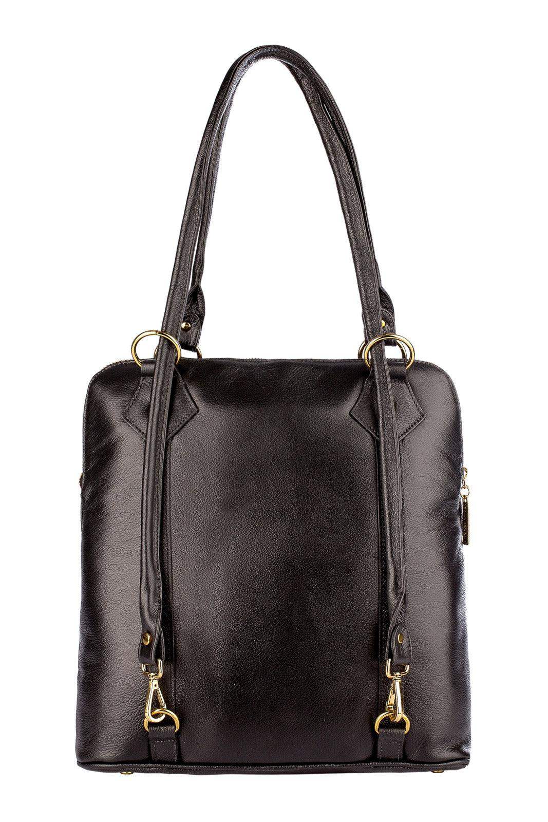 Bolsa mochila de couro liso Lívia - Enluaze