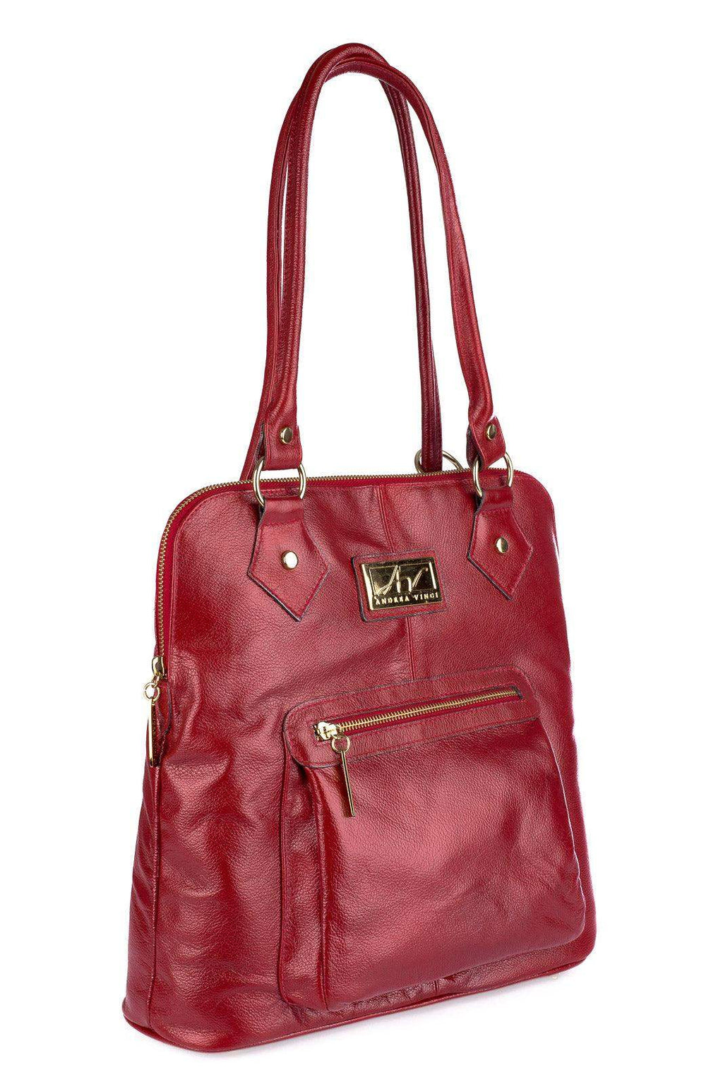 Bolsa mochila de couro liso Lívia - Enluaze