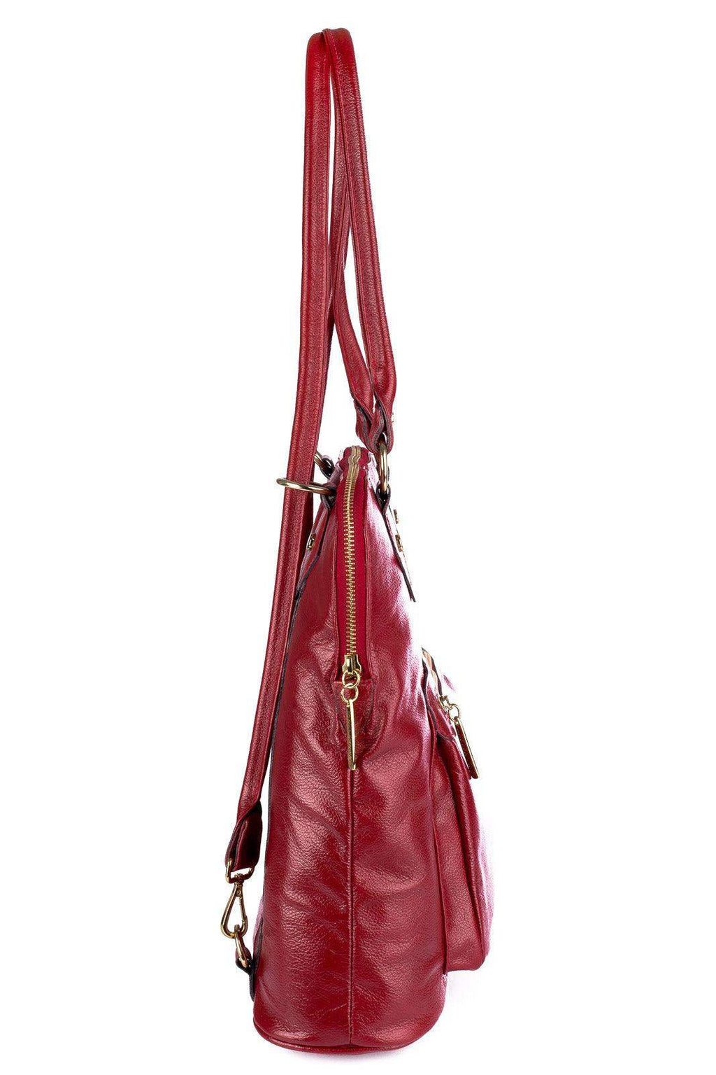 Bolsa mochila de couro liso Lívia - Enluaze