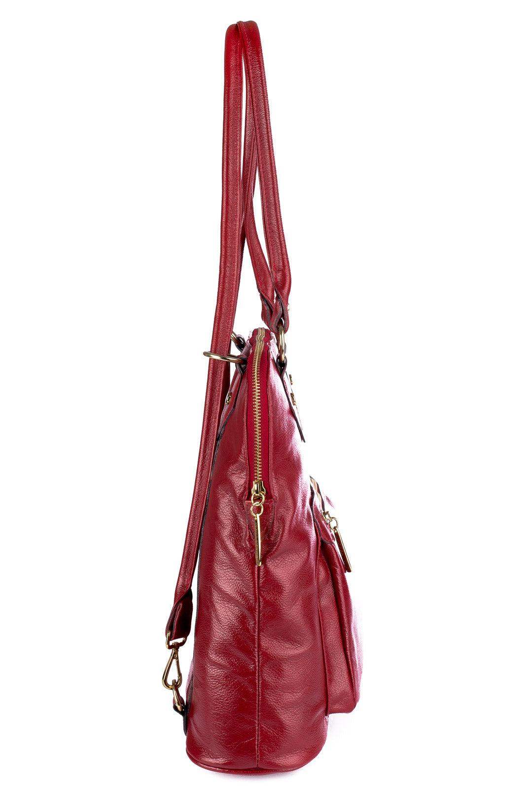 Bolsa mochila de couro liso Lívia - Enluaze