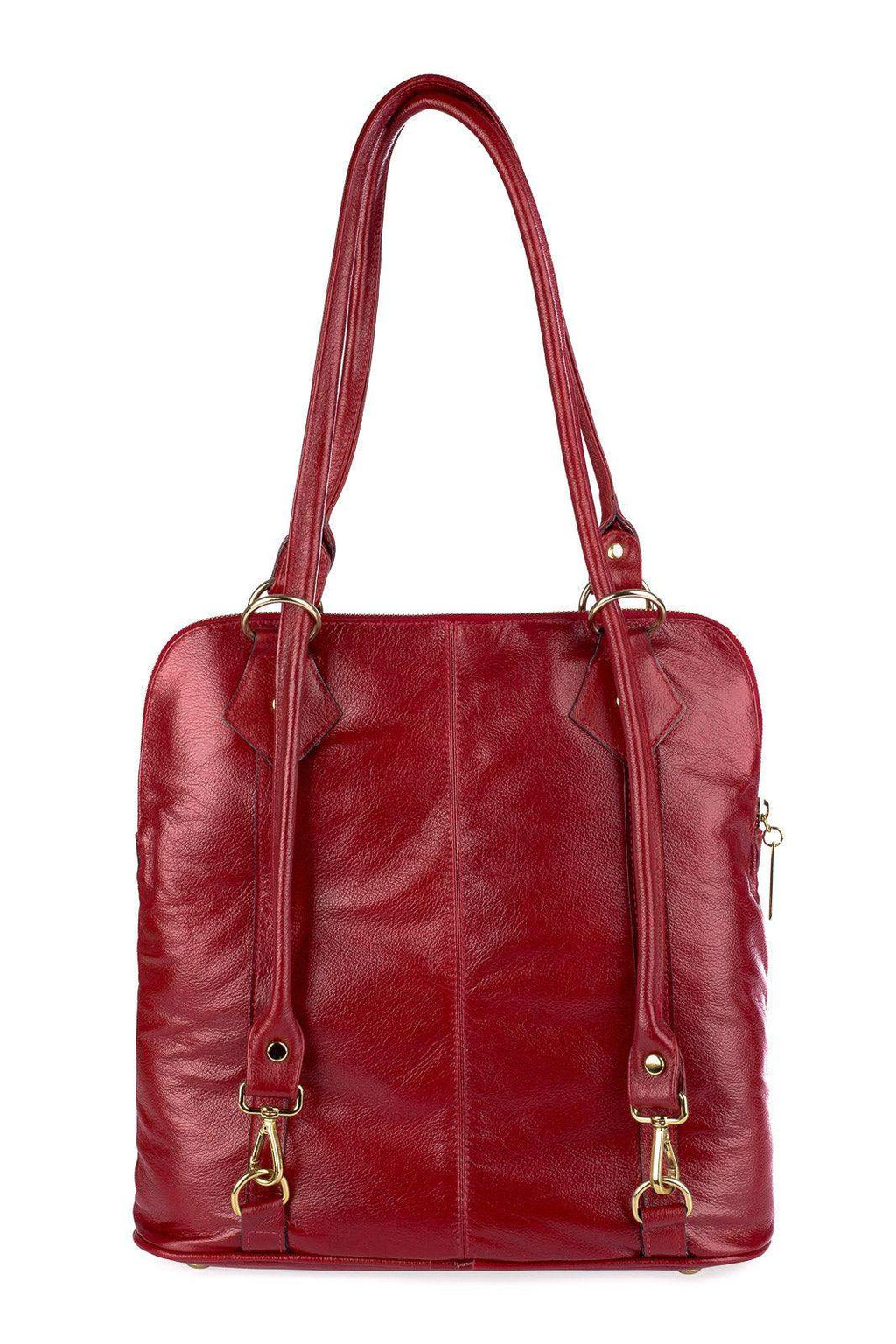 Bolsa mochila de couro liso Lívia - Enluaze