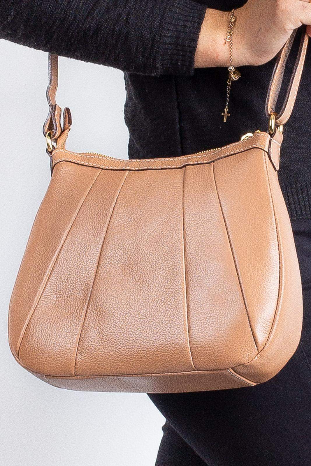 Bolsa transversal em couro liso Greice - Enluaze