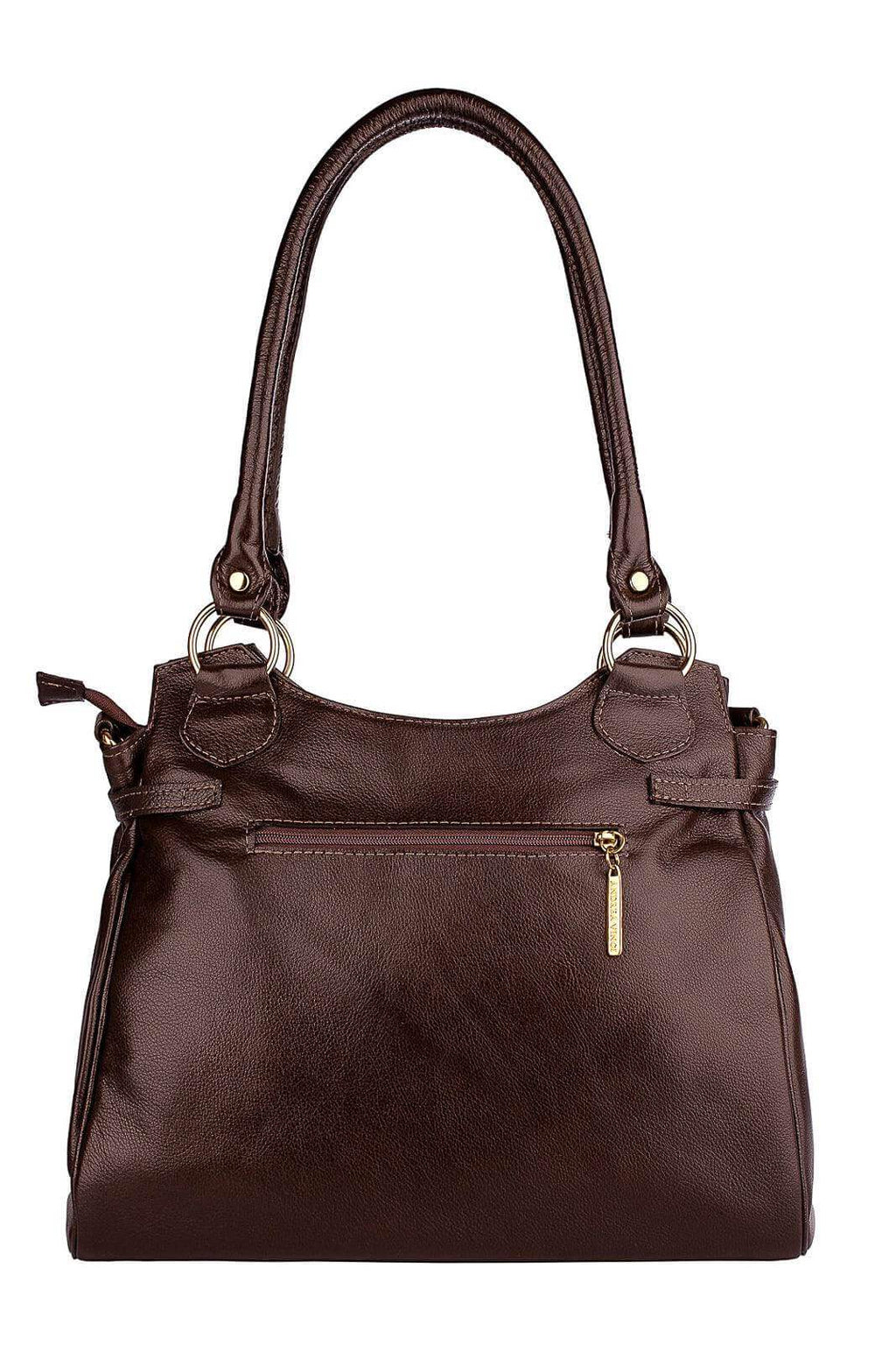 Bolsa grande de couro liso Lúcia - Enluaze