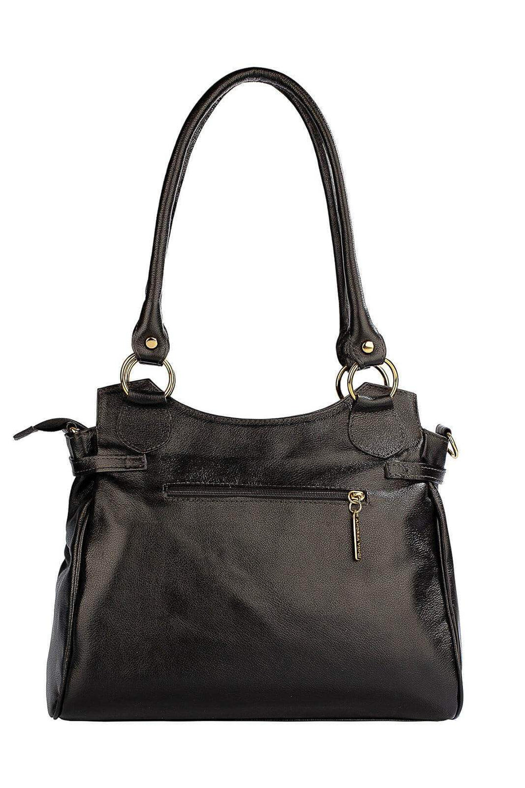 Bolsa grande de couro liso Lúcia - Enluaze