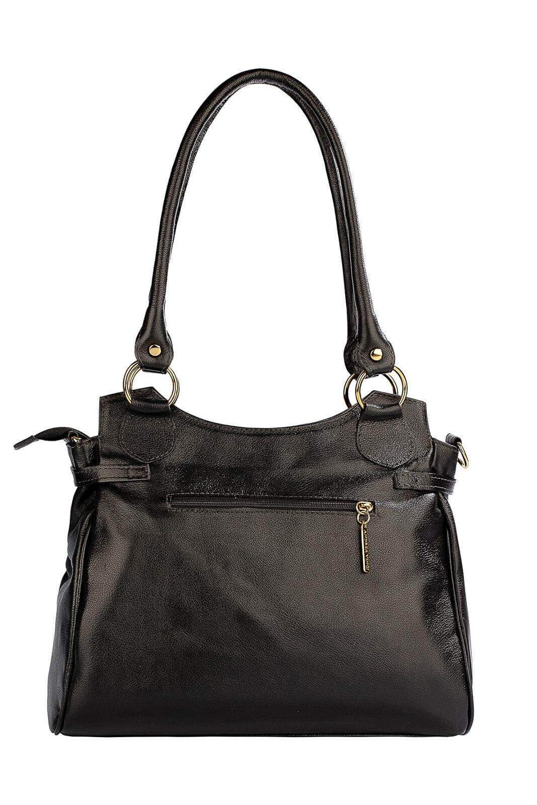 Bolsa grande de couro liso Lúcia - Enluaze