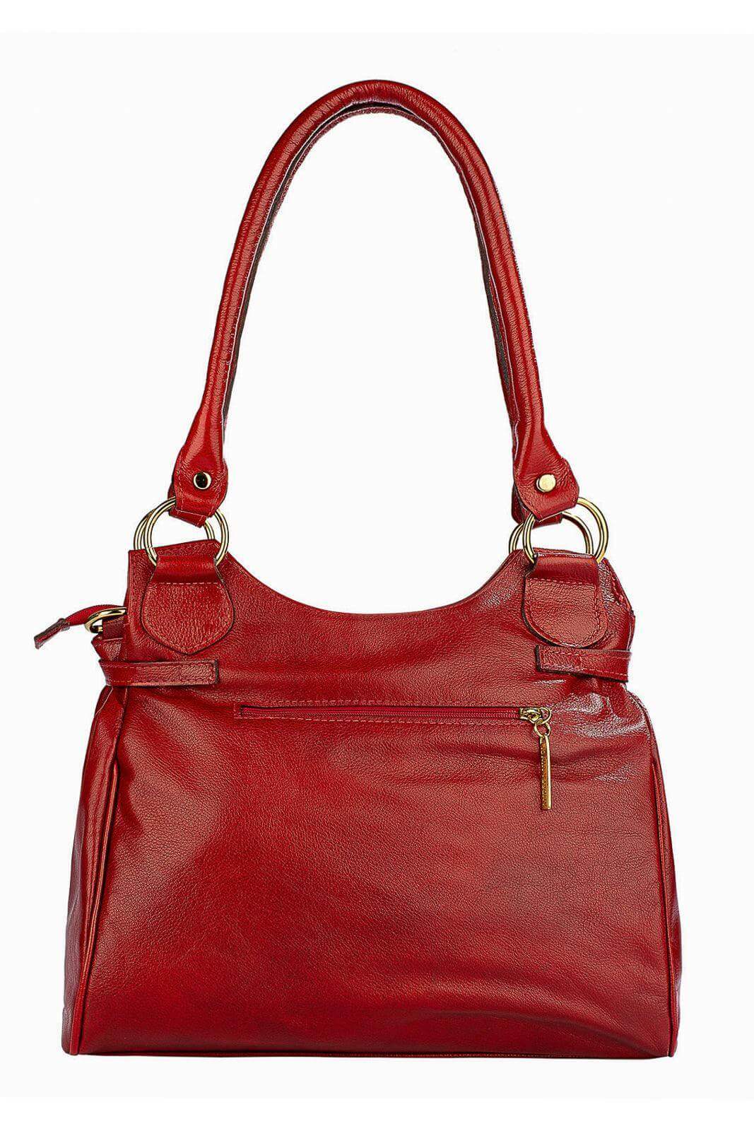 Bolsa grande de couro liso Lúcia - Enluaze