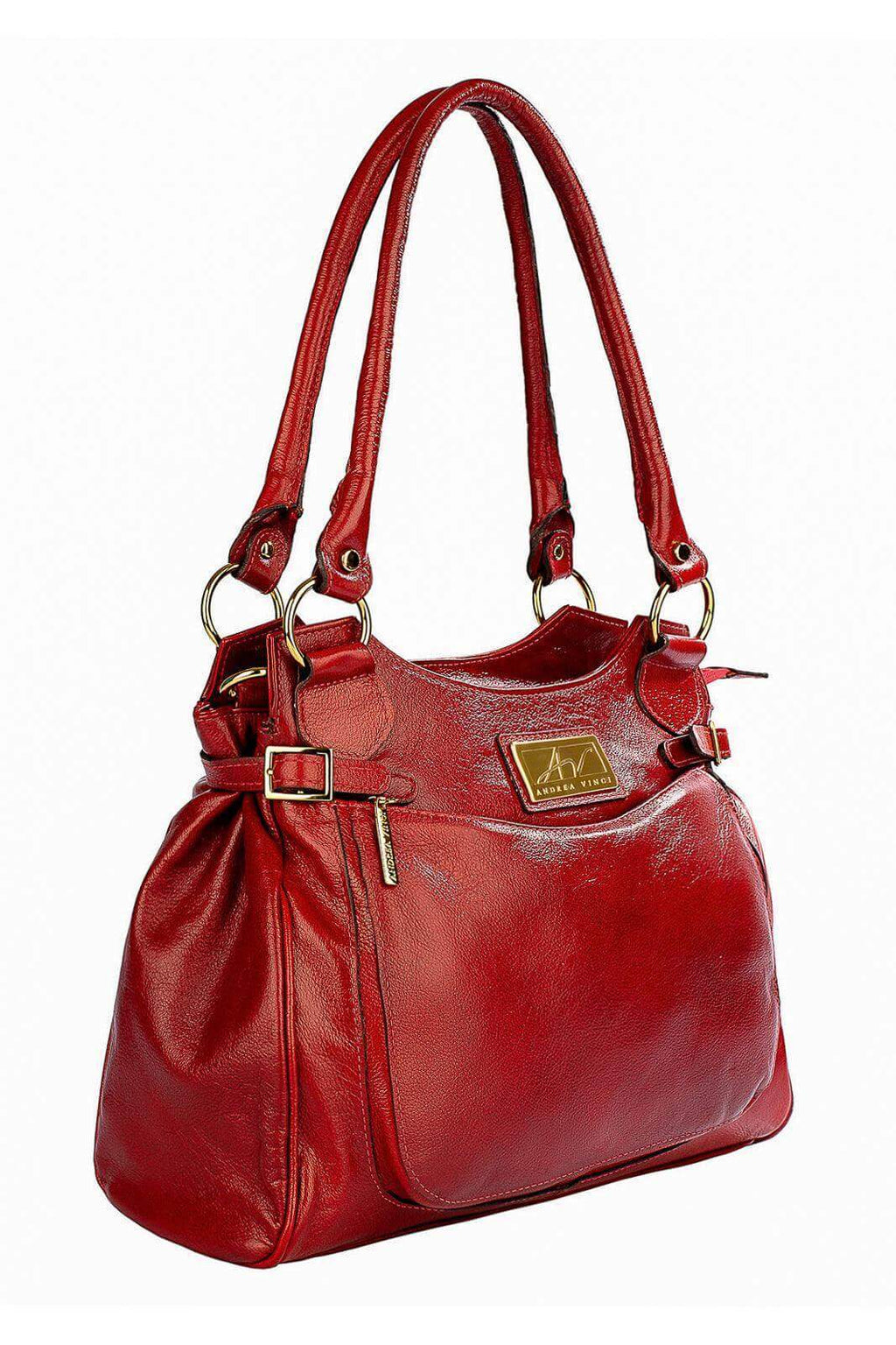 Bolsa grande de couro liso Lúcia - Enluaze