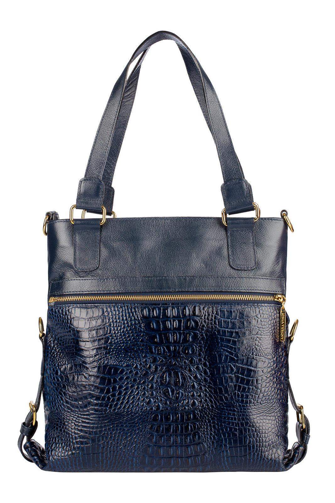 Bolsa de couro 2 em 1 croco Luiza - Enluaze