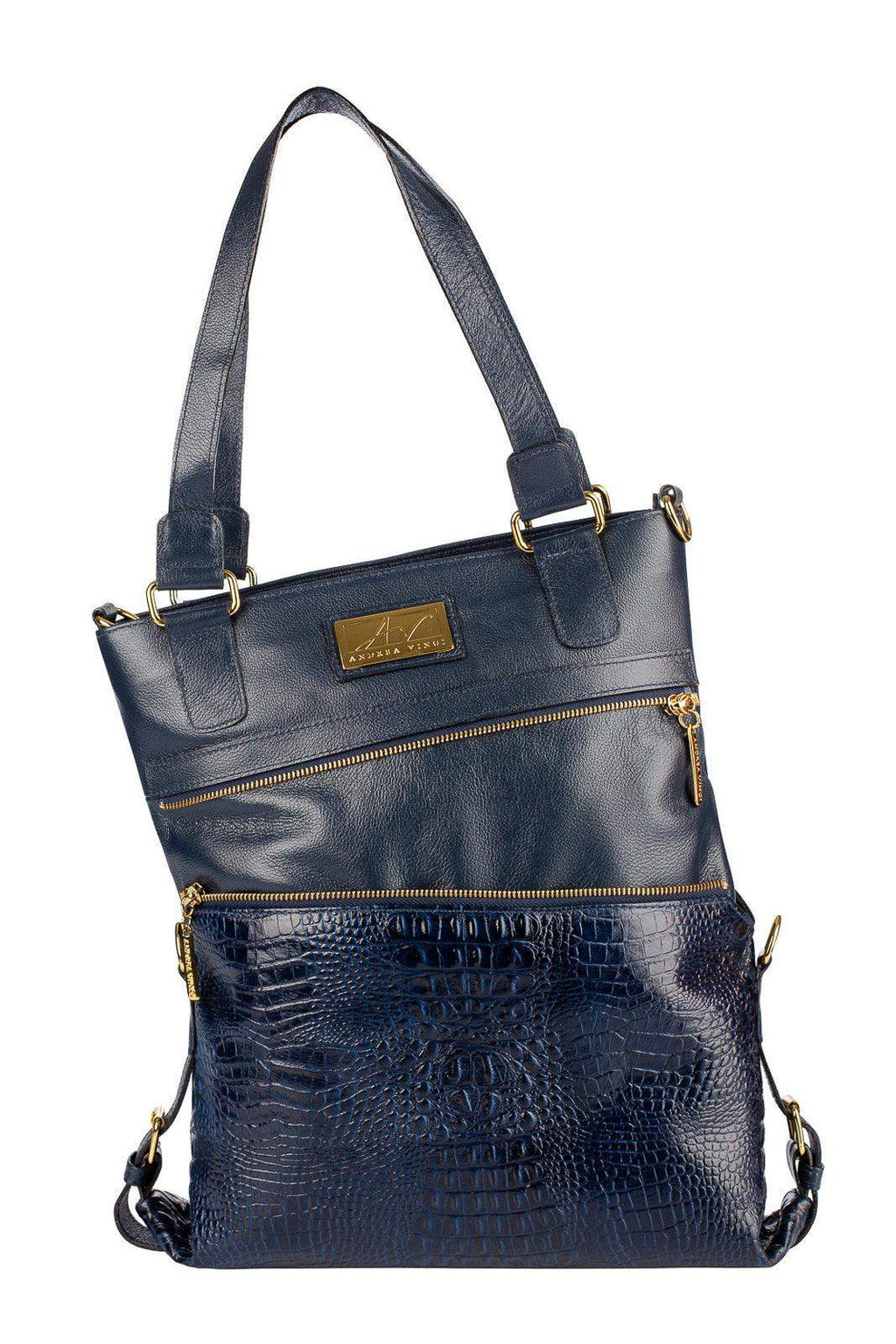 Bolsa de couro 2 em 1 croco Luiza - Enluaze