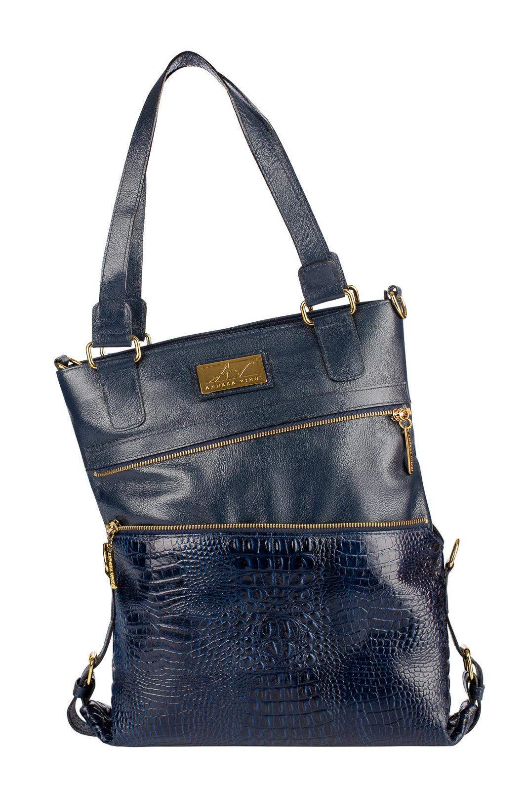 Bolsa de couro 2 em 1 croco Luiza - Enluaze