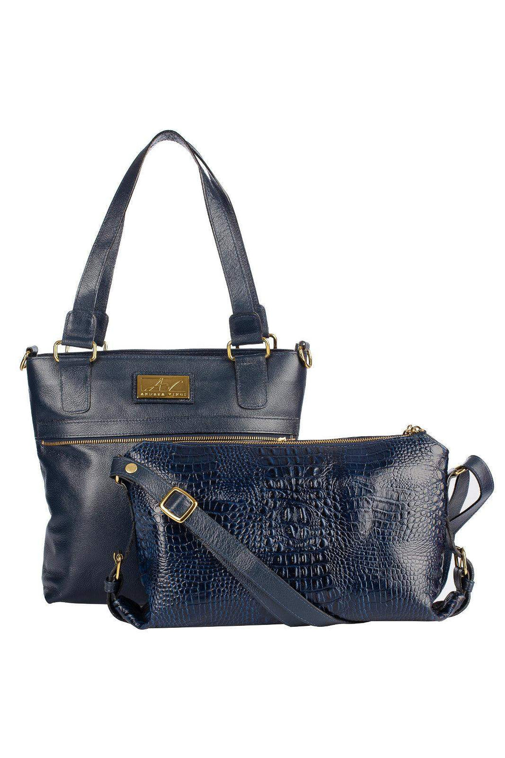 Bolsa de couro 2 em 1 croco Luiza - Enluaze