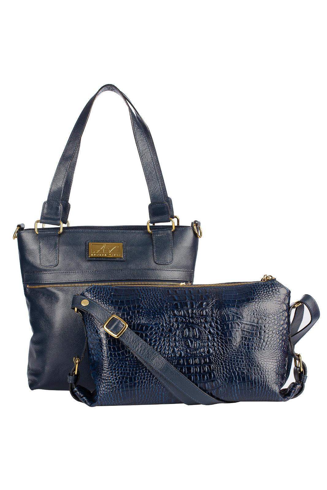 Bolsa de couro 2 em 1 croco Luiza - Enluaze