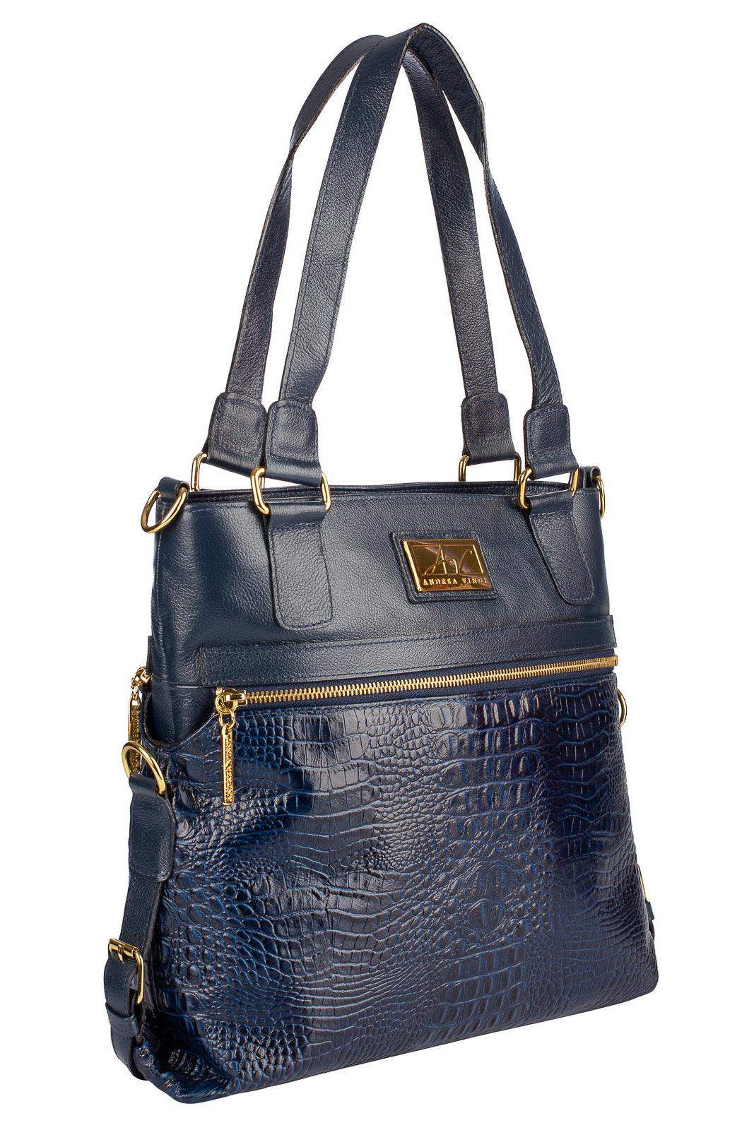 Bolsa de couro 2 em 1 croco Luiza - Enluaze