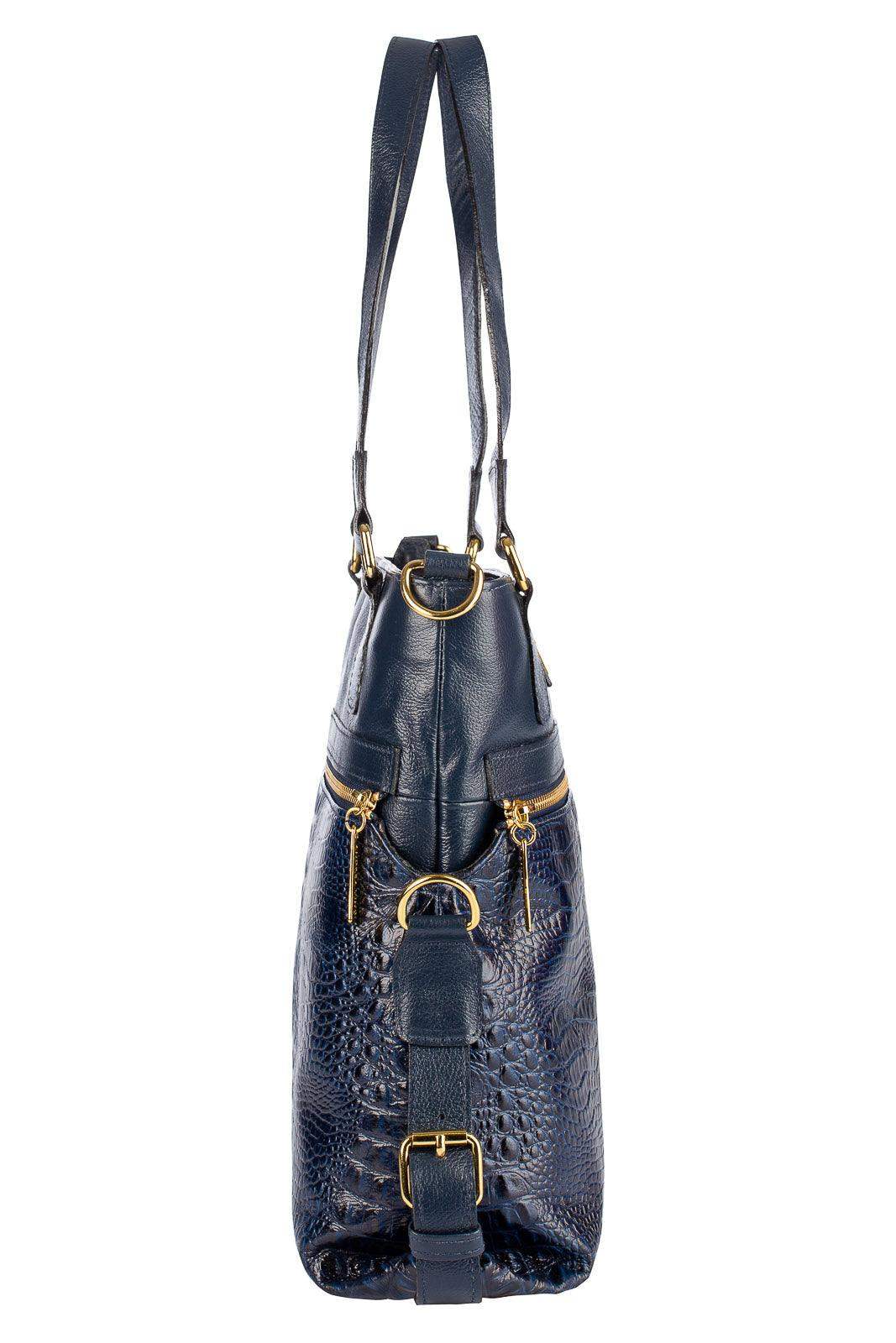 Bolsa de couro 2 em 1 croco Luiza - Enluaze