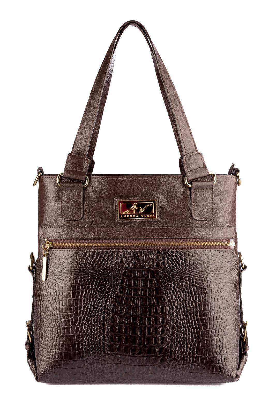 Bolsa de couro 2 em 1 croco Luiza - Enluaze