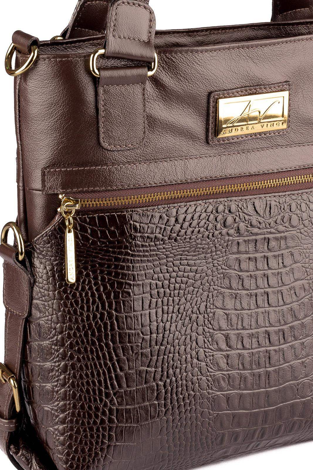 Bolsa de couro 2 em 1 croco Luiza - Enluaze