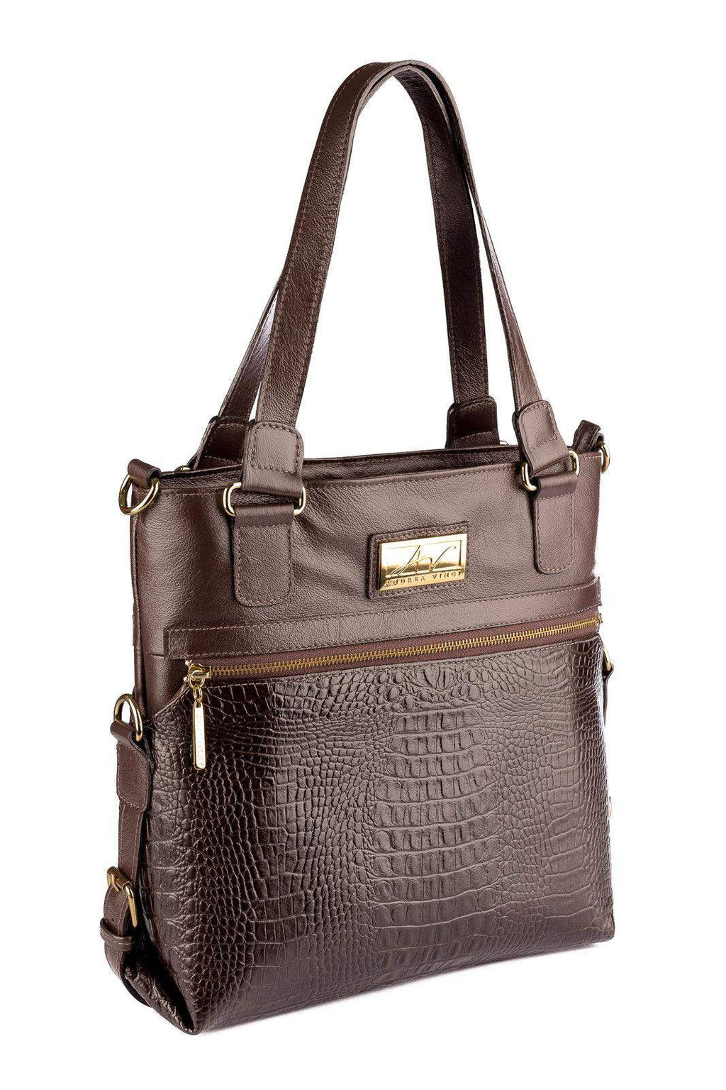 Bolsa de couro 2 em 1 croco Luiza - Enluaze