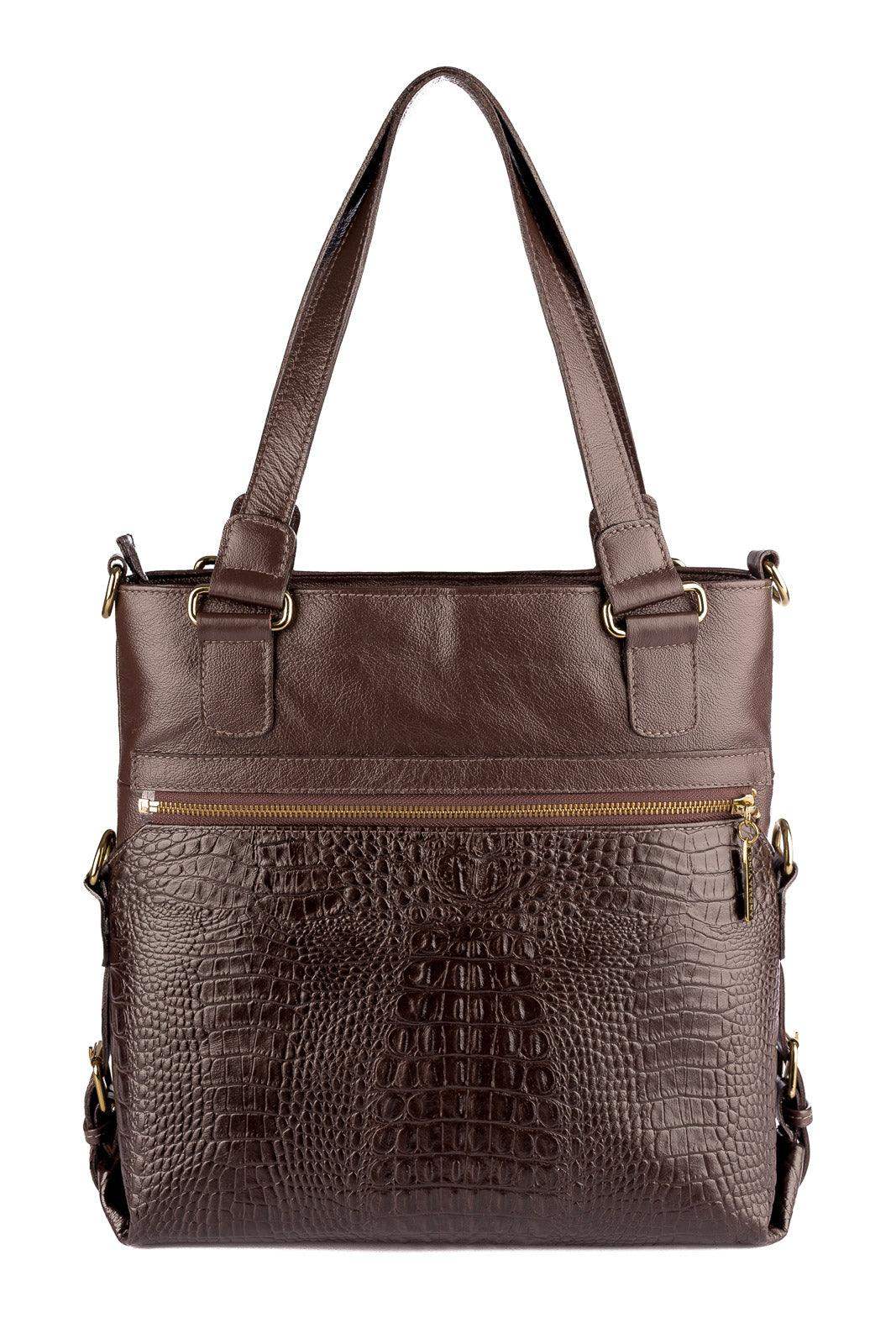 Bolsa de couro 2 em 1 croco Luiza - Enluaze