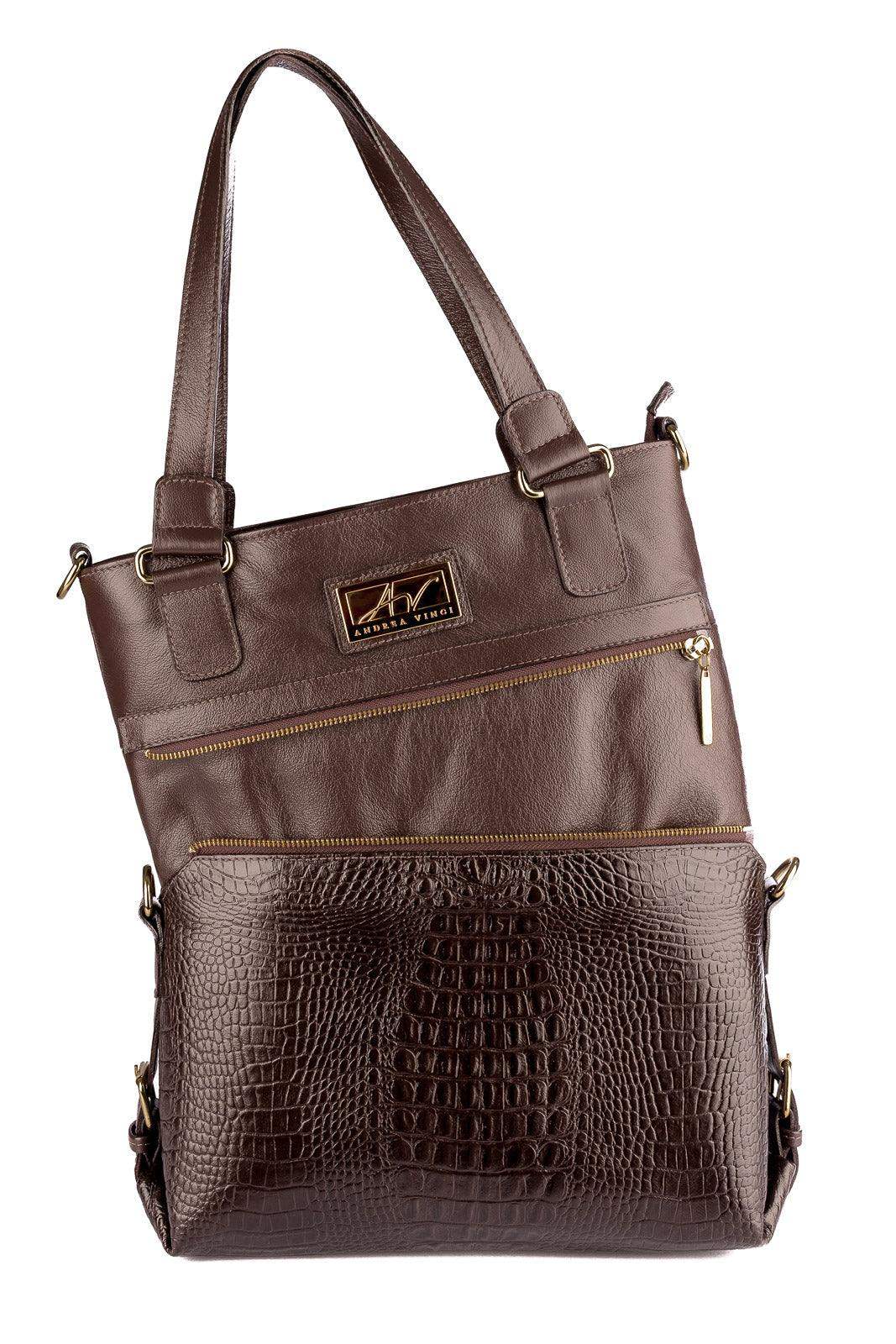 Bolsa de couro 2 em 1 croco Luiza - Enluaze