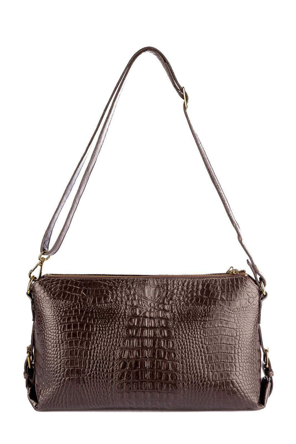 Bolsa de couro 2 em 1 croco Luiza - Enluaze