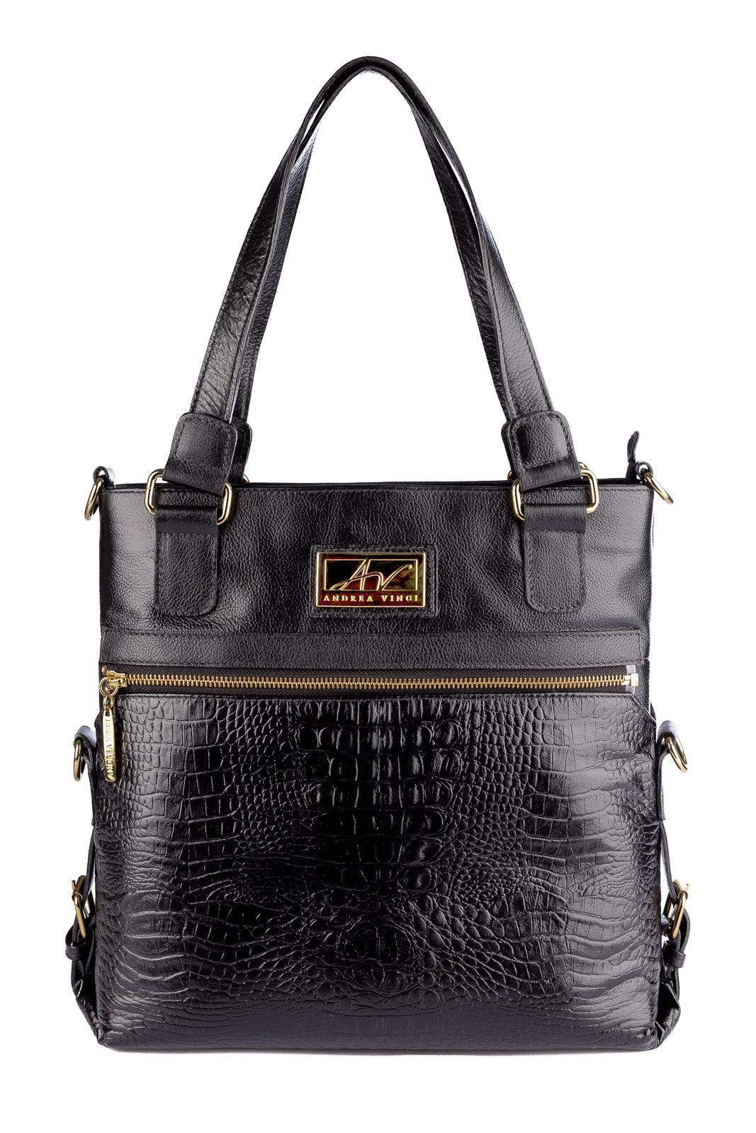 Bolsa de couro 2 em 1 croco Luiza - Enluaze