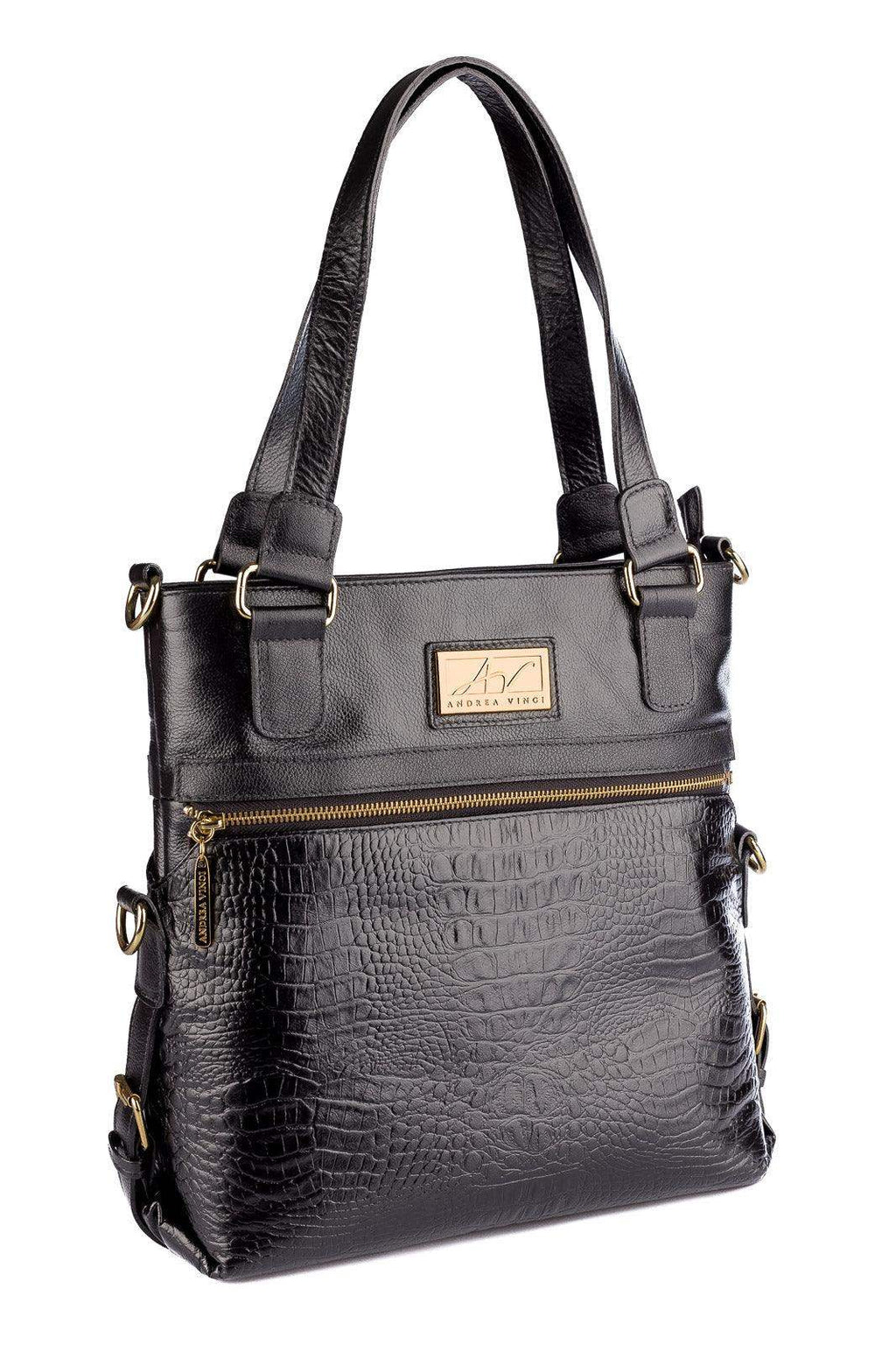 Bolsa de couro 2 em 1 croco Luiza - Enluaze