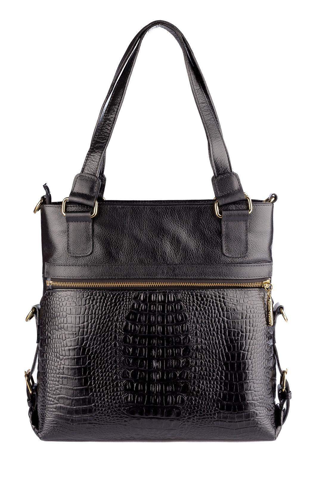 Bolsa de couro 2 em 1 croco Luiza - Enluaze