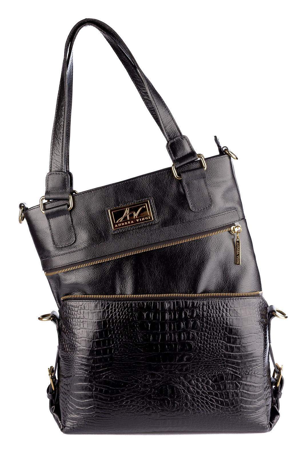 Bolsa de couro 2 em 1 croco Luiza - Enluaze