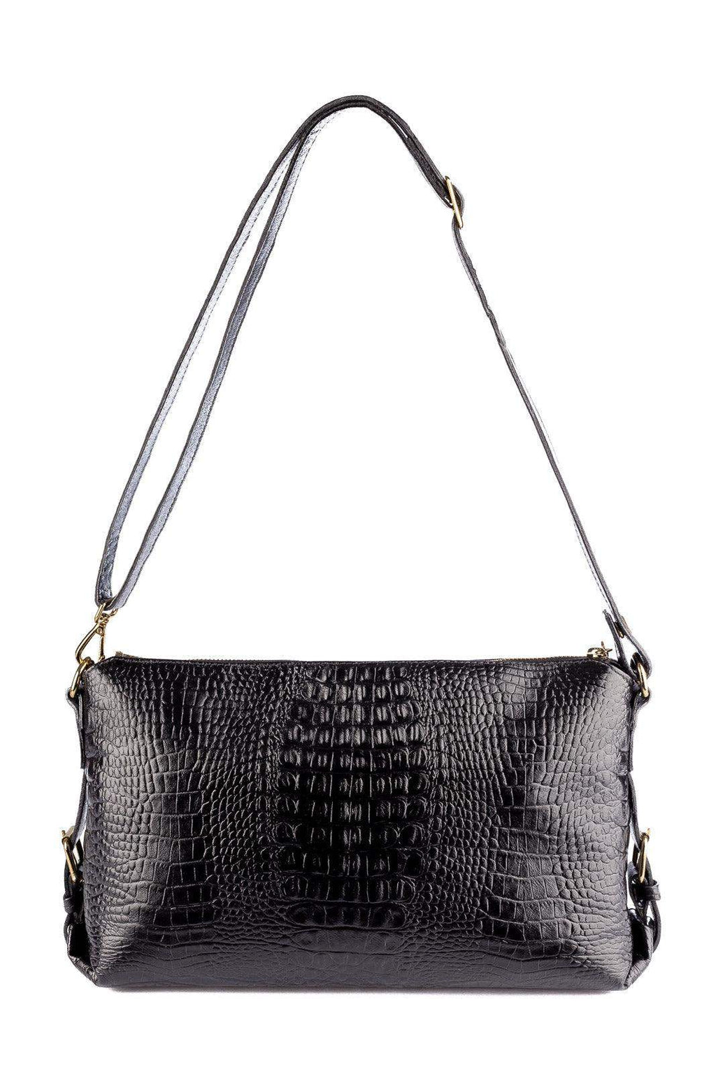 Bolsa de couro 2 em 1 croco Luiza - Enluaze