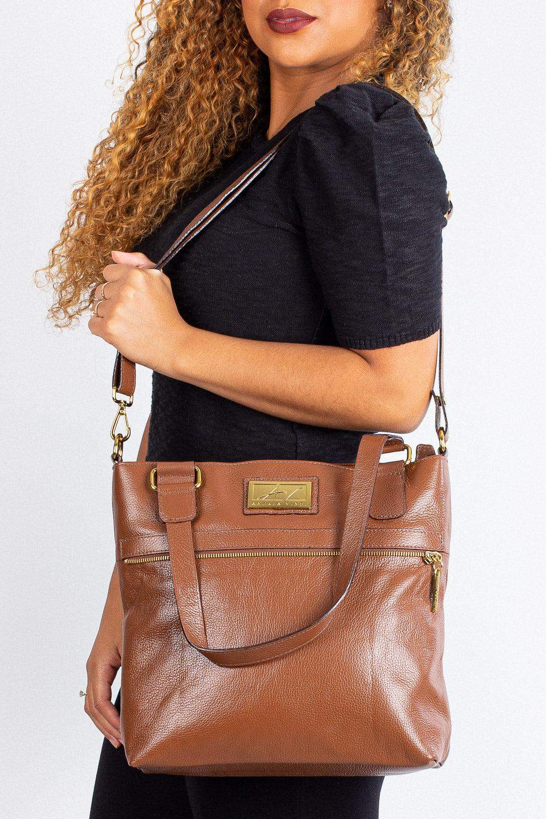 Bolsa de couro 2 em 1 croco Luiza - Enluaze