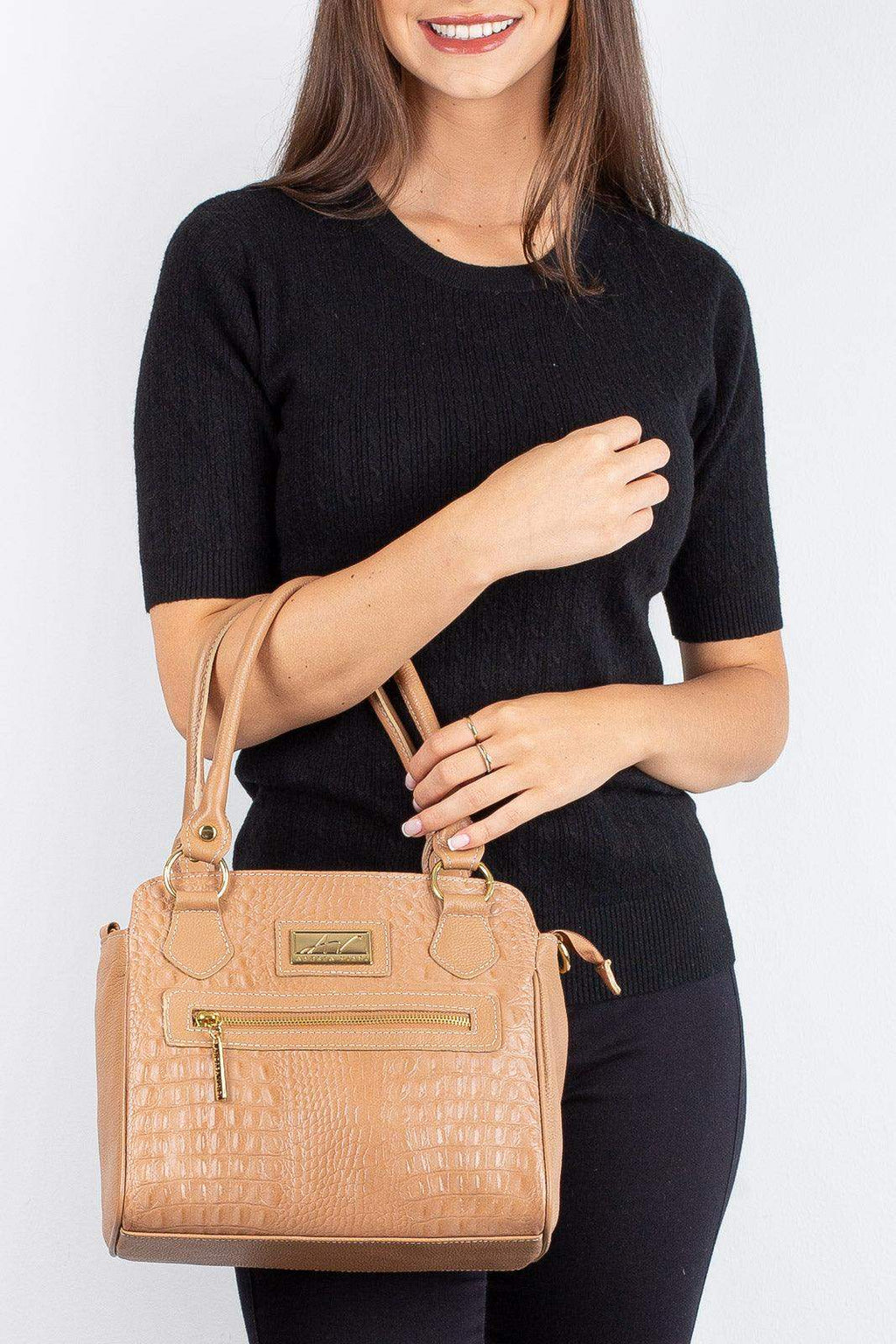 Bolsa de couro croco Amélia - Enluaze