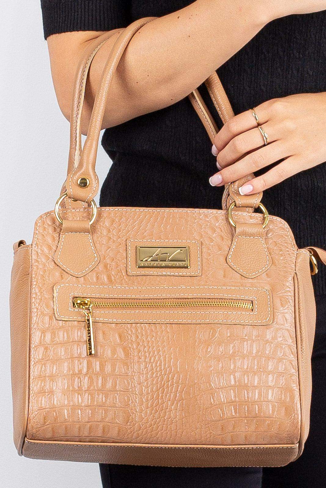 Bolsa de couro croco Amélia - Enluaze