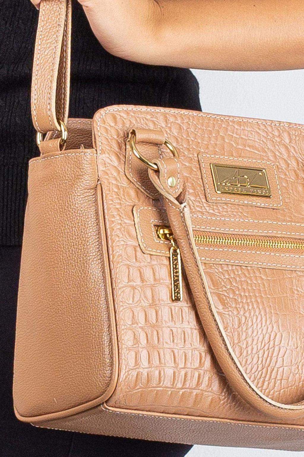 Bolsa de couro croco Amélia - Enluaze