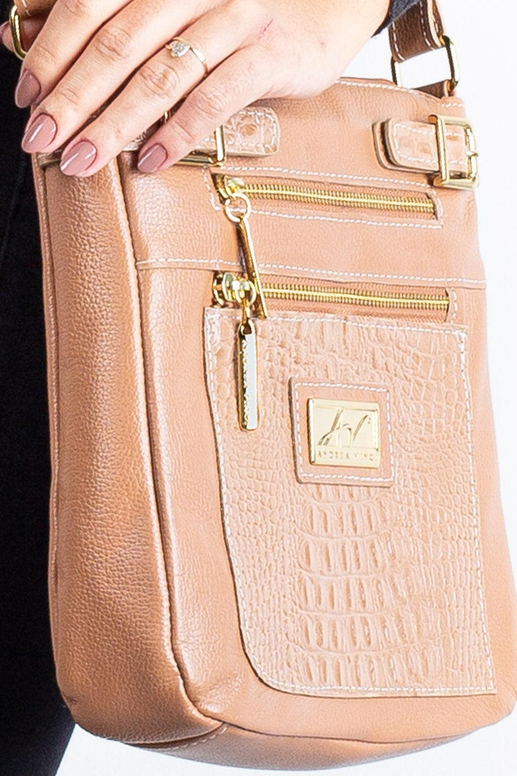 Bolsa Transversal de couro croco Chloe - Enluaze