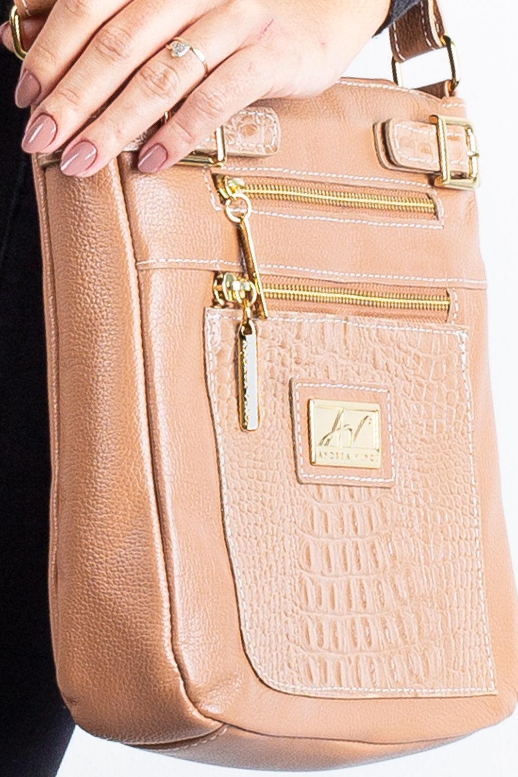 Bolsa Transversal de couro croco Chloe - Enluaze