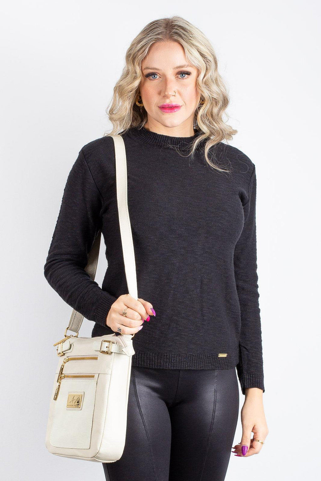 Bolsa Transversal de couro croco Chloe - Enluaze