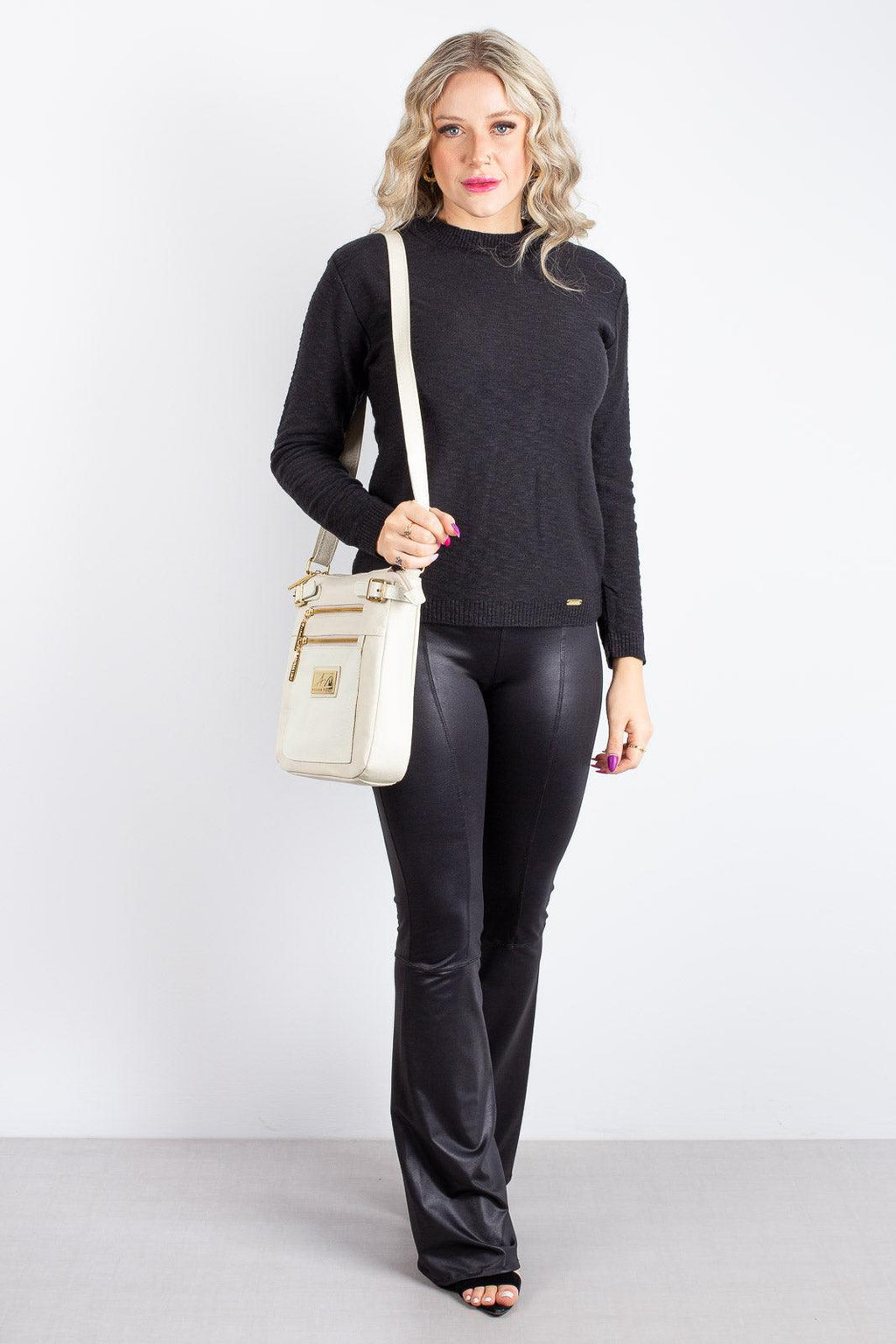 Bolsa Transversal de couro croco Chloe - Enluaze