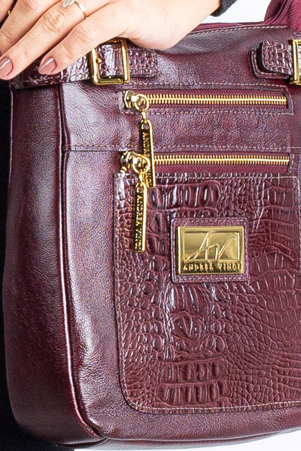 Bolsa Transversal de couro croco Chloe - Enluaze