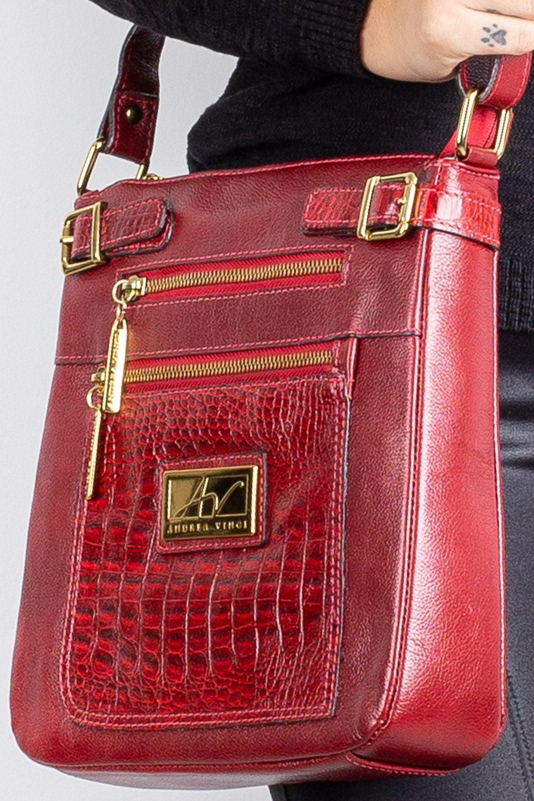 Bolsa Transversal de couro croco Chloe - Enluaze