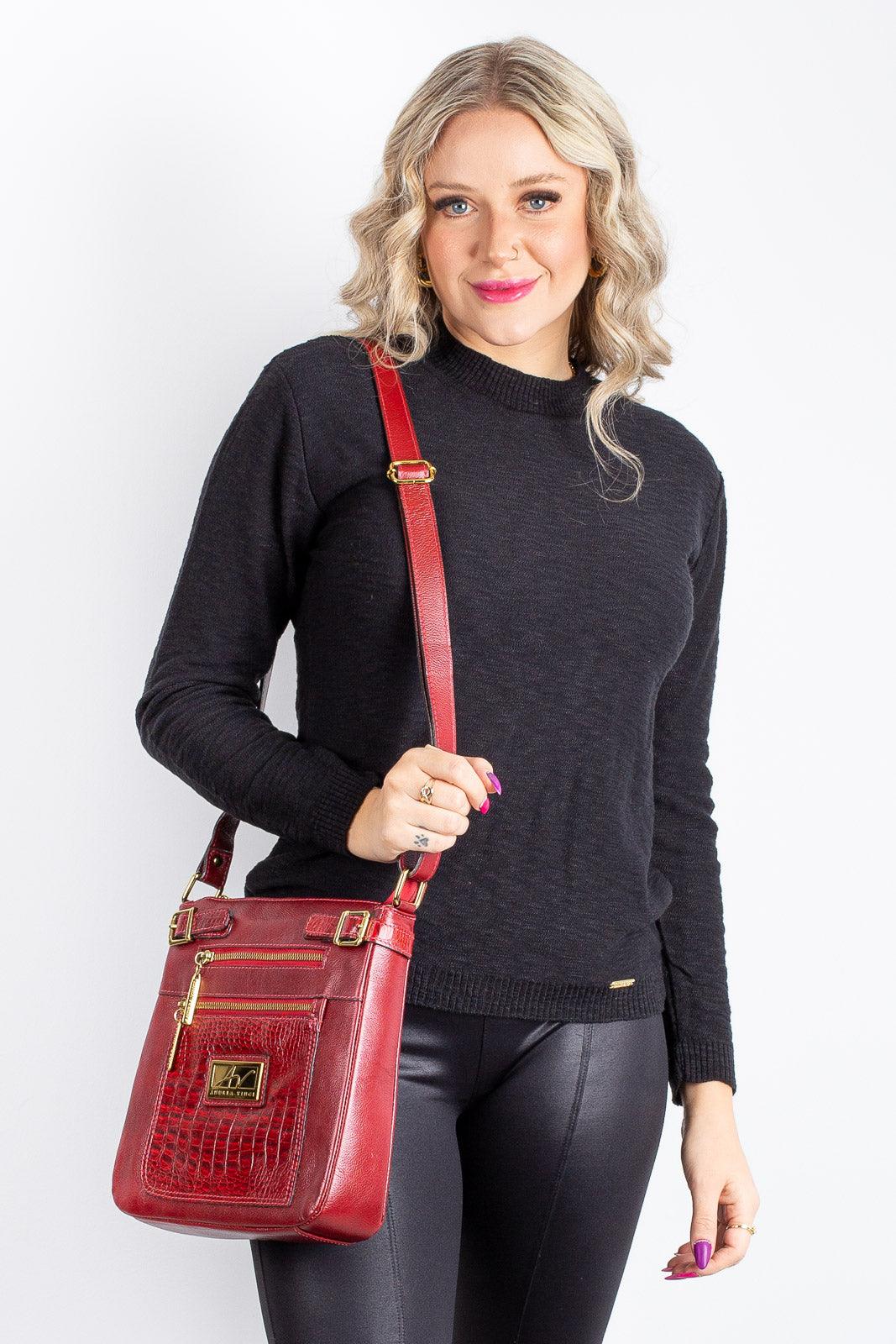 Bolsa Transversal de couro croco Chloe - Enluaze