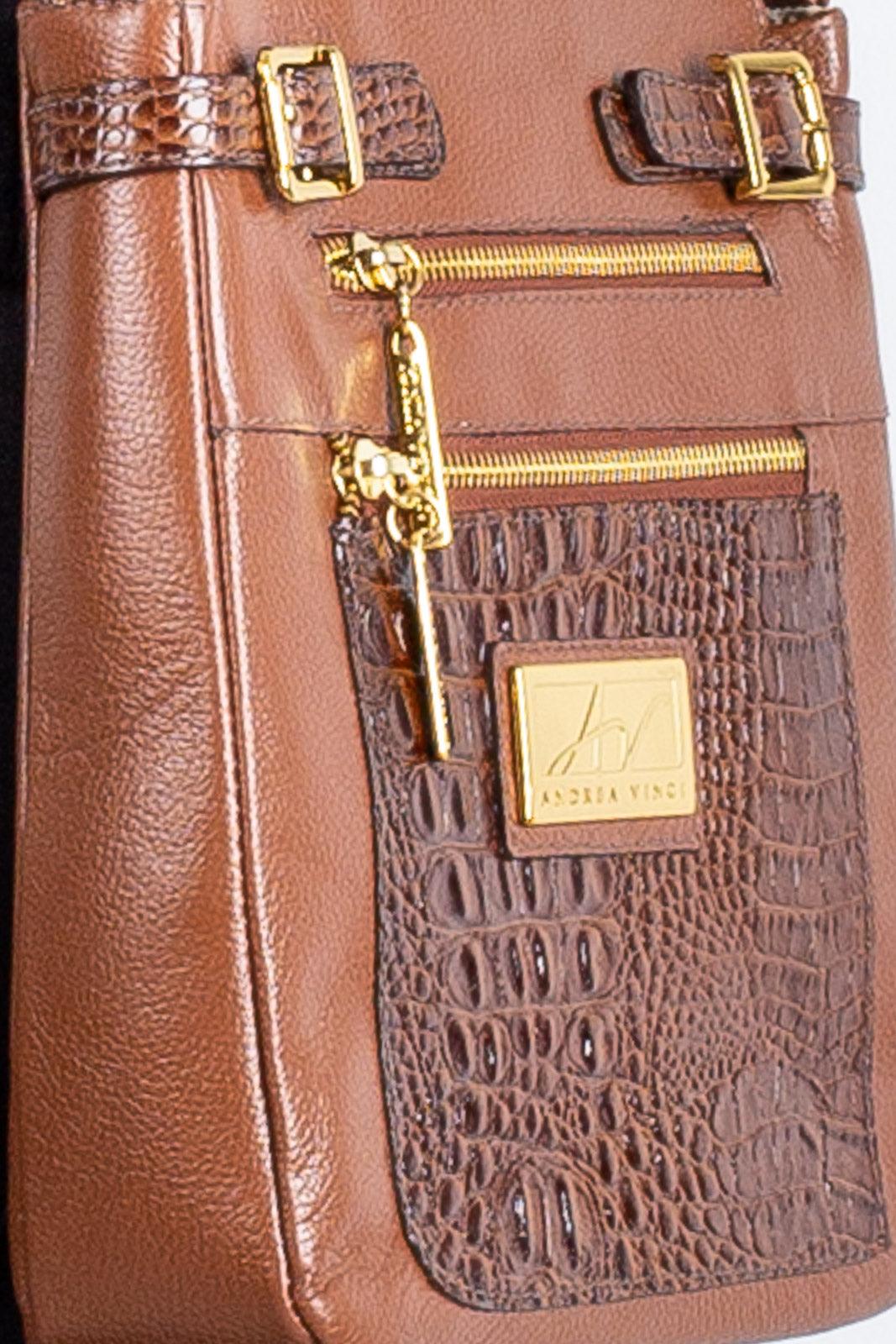 Bolsa Transversal de couro croco Chloe - Enluaze