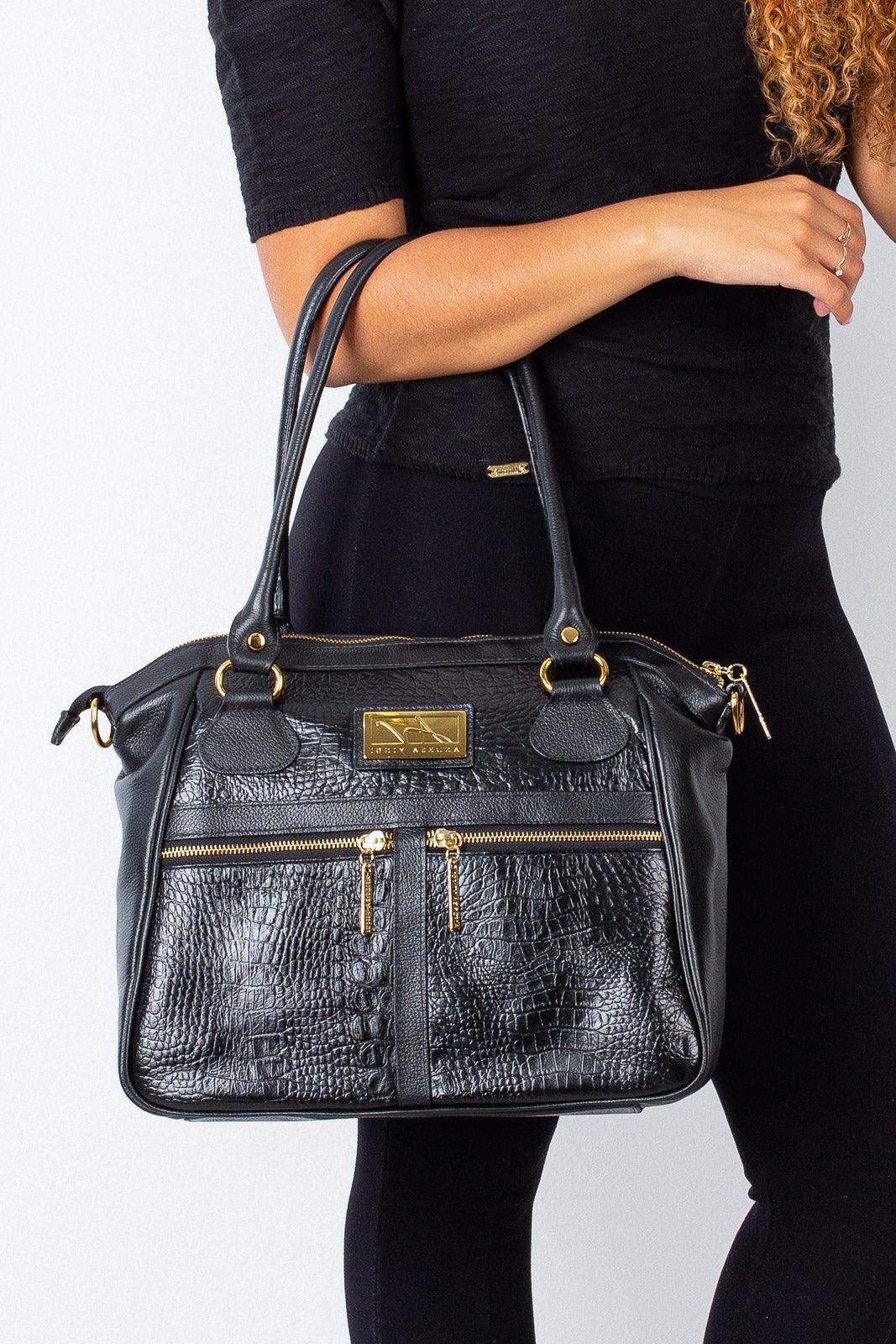 Bolsa de couro croco Luana - Enluaze