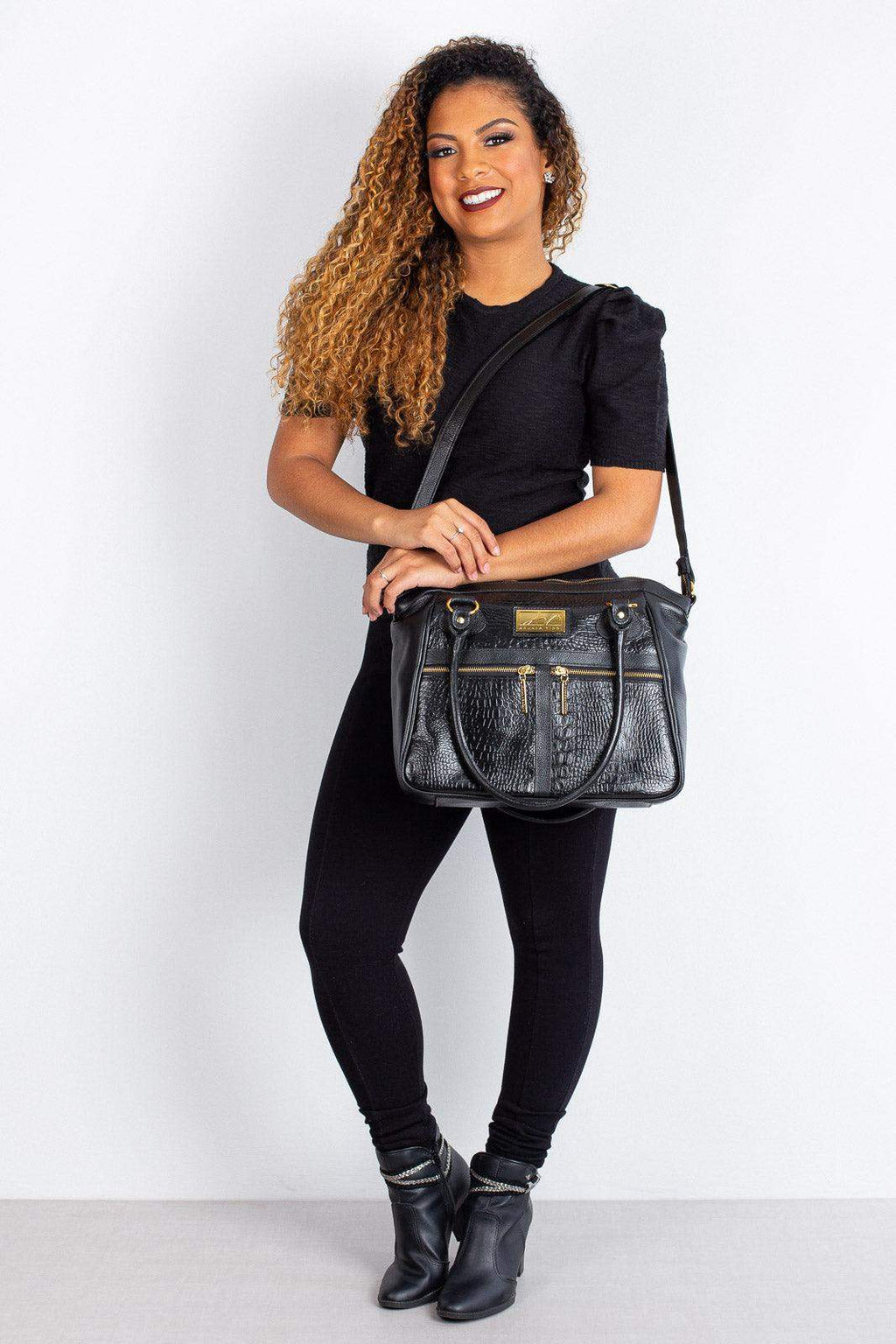 Bolsa de couro croco Luana - Enluaze